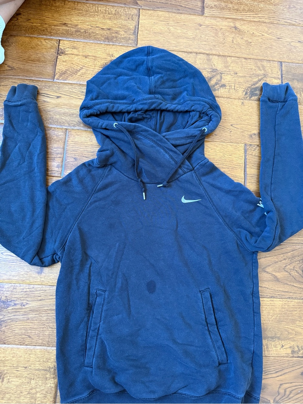 Nike Dark Blue Pullover Hoodie with Small Swoosh